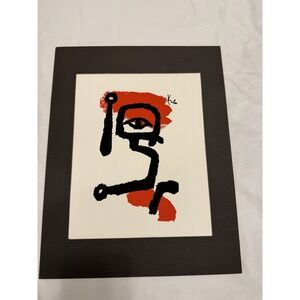 Vtg Paul Klee SILKSCREEN on Acrylic KETTLE DRUMMER Modern Classics Art